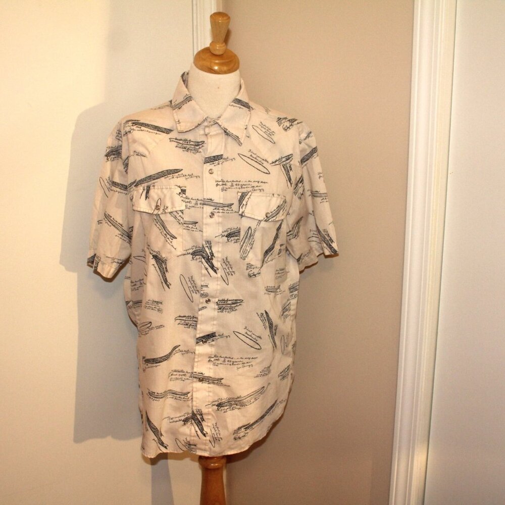 Western Aloha Size Large Pearl Snap Front Shirt